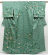 Photo1: 3210T08z850 Vintage Japanese Kimono Silk TSUKESAGE Bamboo Green (1)