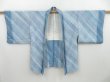 Photo5: 3210T10z570  Japanese Kimono Silk HAORI  Steel blue (5)