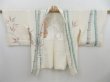 Photo5: 3210T11z550  Japanese Kimono Silk SHIBORI HAORI Bamboo Off-white (5)