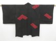 Photo1: 3217T07z680 Vintage Japanese Kimono Silk HAORI  Black (1)