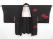 Photo8: 3217T07z680 Vintage Japanese Kimono Silk HAORI  Black (8)