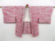 Photo5: 3217T10z510  Japanese Kimono Silk HAORI  Dark pink (5)