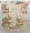 Photo1: 3222T04z840 Vintage Japanese Kimono Silk TSUKESAGE Hut Sand beige (1)