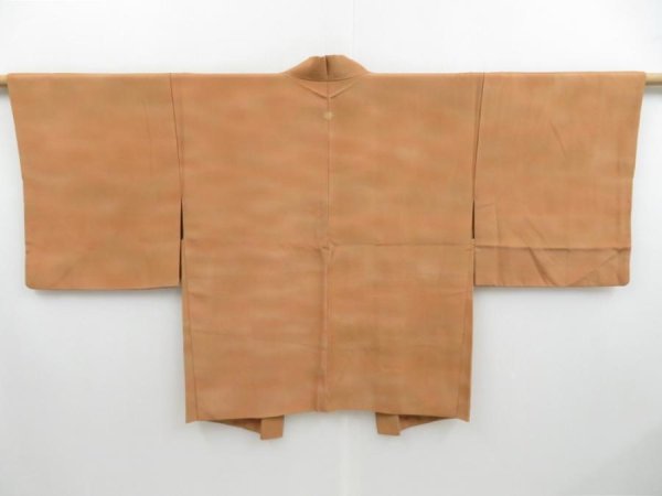 Photo1: 3222T05z530 Vintage Japanese Kimono Silk HAORI Shading off Orange-Brown (1)