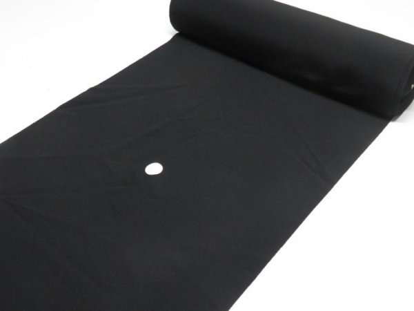 Photo1: F01z1100  Japanese Kimono Silk TOMESODE BOLT FABRIC  Black 629.9x14.6 (1)