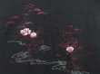 Photo3: 3223T03z570 Vintage Japanese Kimono Silk HAORI Flowers Black (3)