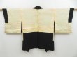 Photo7: 3223T03z570 Vintage Japanese Kimono Silk HAORI Flowers Black (7)