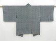 Photo5: 3223T07z500 Vintage Japanese Kimono Silk HAORI Flower Blue-Gray (5)