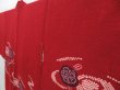 Photo2: 3223T09z570  Japanese Kimono Silk HAORI Flower Dark red (2)