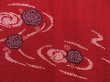 Photo3: 3223T09z570  Japanese Kimono Silk HAORI Flower Dark red (3)