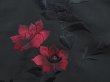 Photo4: 3223T10z590 Vintage Japanese Kimono Silk HAORI Flower Black Embro (4)