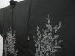 Photo2: 3223T12z570  Japanese Kimono Silk HAORI Leaf Black (2)