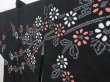 Photo2: 3228T02z470  Japanese Kimono Silk HAORI Flower Black (2)