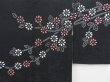 Photo3: 3228T02z470  Japanese Kimono Silk HAORI Flower Black (3)