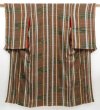 Photo1: 3305T08z520 Antique Japanese Kimono Silk KOMON  Brown (1)