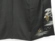 Photo6: 3305T09z670 Vintage Japanese Kimono Silk TOMESODE Flowers Black (6)