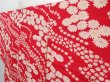 Photo2: 3305T10z560 Antique Japanese Kimono Silk JUBAN Chrysanthemum Red (2)