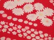 Photo4: 3305T10z560 Antique Japanese Kimono Silk JUBAN Chrysanthemum Red (4)