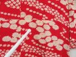 Photo5: 3305T10z560 Antique Japanese Kimono Silk JUBAN Chrysanthemum Red (5)