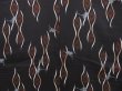 Photo5: 3311T08z440 Antique Japanese Kimono Silk KOMON Flower Dark brown (5)