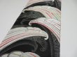 Photo3: 1E01z240  Japanese Kimono Silk Obi FABRIC material Tidal wave Black 54.3x12.2 (3)