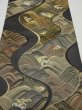 Photo1: 1E02z180  Japanese Kimono Silk Obi FABRIC material Stream 52.8x11.8 (1)