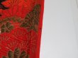 Photo9: 1E01z180  Japanese Kimono Silk UCHIKAKE FABRIC Crane Orange-Red 43.3x14.2 (9)