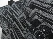 Photo2: 3312T05z590  Japanese Kimono Silk SHIBORI HAORI Wave Black (2)