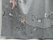 Photo5: 3312T07z990  Japanese Kimono Silk Artist workTSUKESAGE Flower Gray (5)