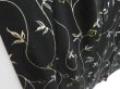 Photo3: 3312T08z920 Vintage Japanese Kimono Silk KOMON Flower Black (3)