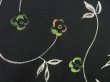 Photo6: 3312T08z920 Vintage Japanese Kimono Silk KOMON Flower Black (6)