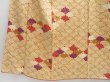 Photo4: 3312T09z750  Japanese Kimono Silk KOMON Chrysanthemum Dark champagne (4)