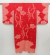 Photo1: 3312T12z580 Vintage Japanese Kimono Silk JUBAN Plum blossom Red (1)