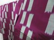 Photo2: 3313T10z320 Vintage Japanese Kimono Silk HITOE KOMON Kasuri Purple (2)