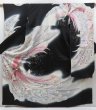 Photo1: 3313T14z1140  Japanese Kimono Silk FURISODE Butterfly Black (1)