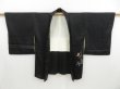 Photo5: 3318T08z560 Vintage Japanese Kimono Silk HAORI Nandin Black (5)