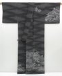 Photo4: 3322T07z1060  Japanese Kimono Silk TSUKESAGE Temple Black (4)