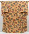 Photo1: 3322T10z1120 Vintage Japanese Kimono Silk KOMON Flowers Light orange (1)