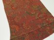 Photo2: 4A01z70  Japanese Kimono Crepe Silk  FABRIC Butterfly Red-Brown 42.5x13.4 (2)