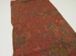 Photo3: 4A01z70  Japanese Kimono Crepe Silk  FABRIC Butterfly Red-Brown 42.5x13.4 (3)