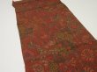 Photo3: 4A02z70  Japanese Kimono Crepe Silk  FABRIC Butterfly Red-Brown 41.7x13.4 (3)