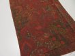 Photo2: 4A05z100  Japanese Kimono Crepe Silk  FABRIC Butterfly Red-Brown 60.6x13.4 (2)