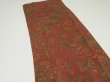 Photo4: 4A05z100  Japanese Kimono Crepe Silk  FABRIC Butterfly Red-Brown 60.6x13.4 (4)