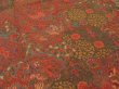 Photo5: 4A05z100  Japanese Kimono Crepe Silk  FABRIC Butterfly Red-Brown 60.6x13.4 (5)