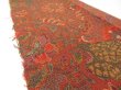 Photo5: 4A07z50  Japanese Kimono Crepe Silk  FABRIC Butterfly Red-Brown 55.1x6.7 (5)