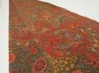 Photo5: 4A08z50  Japanese Kimono Crepe Silk  FABRIC Butterfly Red-Brown 55.1x6.7 (5)