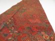 Photo5: 4A09z70  Japanese Kimono Crepe Silk  FABRIC Butterfly Red-Brown 76.4x6.7 (5)