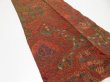 Photo2: 4A10z30  Japanese Kimono Crepe Silk  FABRIC Butterfly Red-Brown 33.9x6.7 (2)