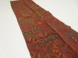 Photo3: 4A10z30  Japanese Kimono Crepe Silk  FABRIC Butterfly Red-Brown 33.9x6.7 (3)