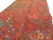 Photo4: 4A10z30  Japanese Kimono Crepe Silk  FABRIC Butterfly Red-Brown 33.9x6.7 (4)